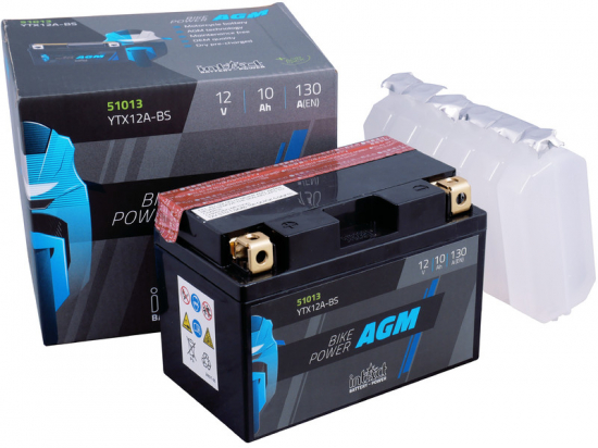 intact Battery-Power AGM, akumuliatorius motociklams (YTX12A-BS) 10AH (c20) 130A (EN)