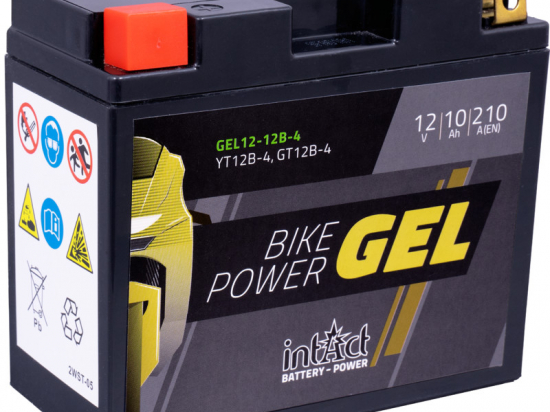 intact Battery-Power GEL, akumuliatorius motociklams (YT12B-4) 12V 10AH (c20) 210A (EN)