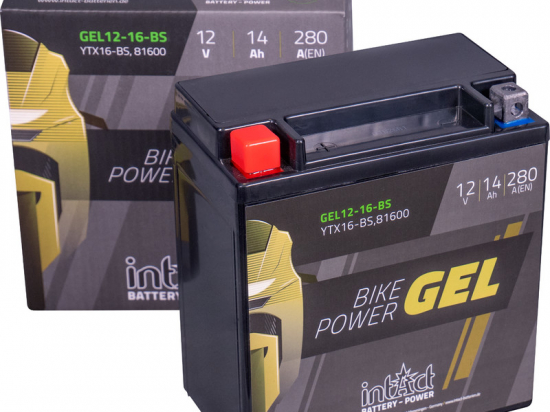 intact Battery-Power GEL, akumuliatorius motociklams (YTX16-BS) 12V 14AH (c20) 280A (EN)