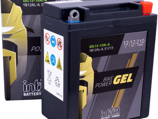 intact Battery-Power GEL, akumuliatorius motociklams (YB12AL-A2) 12V 12AH (c20) 210A (EN)