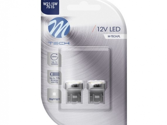 Lemputės 6LED x2vnt. T20 12V W21/5W baltos M-TECH 9xSMD2835
