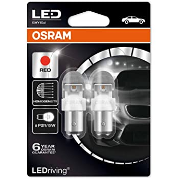 Lemputės LED 12V/2W OSRAM 2 kont. tiesiu įstatymu komplektas 2VNT [Raudona]