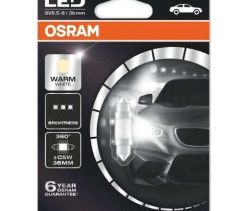 Lemputė LED 12V1W 36mm OSRAM [Balta]