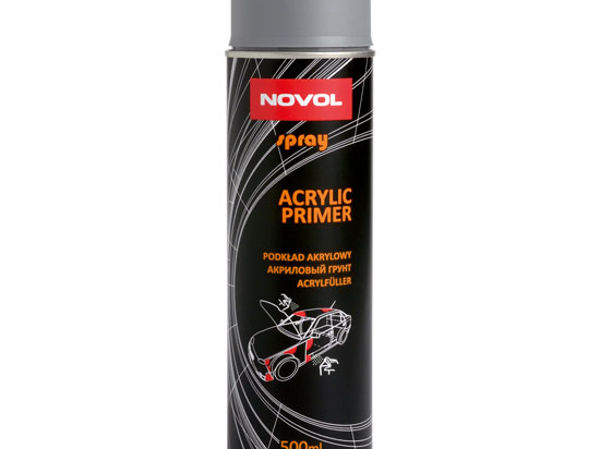 Akrilinis pilkas gruntas 500ml. aerozolis NOVOL Acrylic Primer