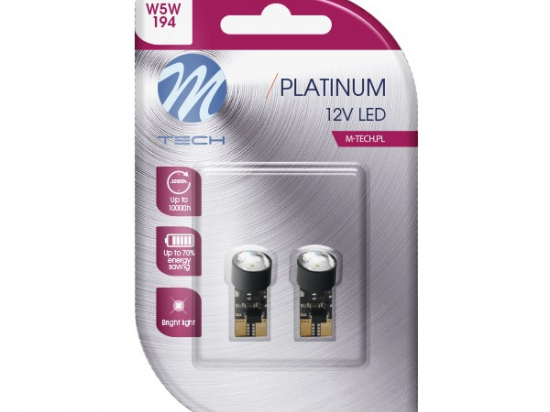 Lemputė LED T10 12V/W5W komplektas 2VNT [Balta]