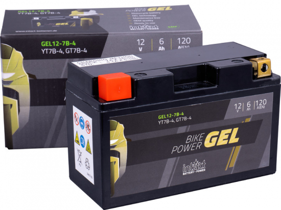 Intact Bike Power GEL battery 12 V 6 AH (c20) 120 A (EN), YT7B-4, GT7B-4