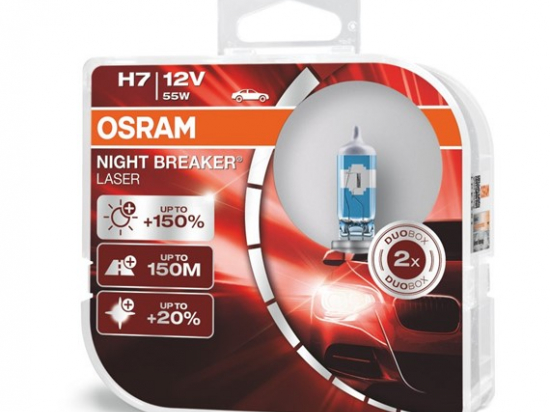 Lemputės H7 12V/55W x2vnt.kompl. OSRAM Night Breaker Laser PX26d