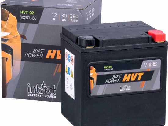 intact Battery-Power HVT, akumuliatorius motociklams (YIX30L-BS) 12V 30AH (c20) 380A (EN)